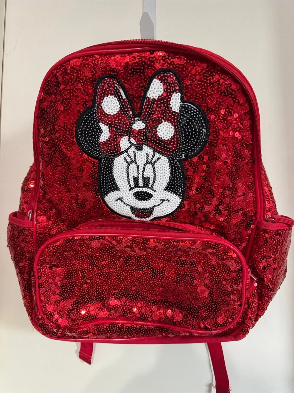 Disney Red Sequin Minnie Mouse Backpack